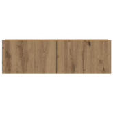 4-cz. zestaw szafek ściennych pod telewizor, dąb rzemieślniczy, 100x30x30 cm