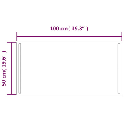 vidaXL Lustro łazienkowe z LED, 50x100 cm