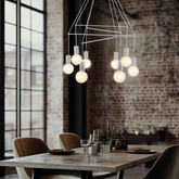 Lampa wisząca Alto metalowa 8-punktowa biała matowa nad stół dwuobwodowa