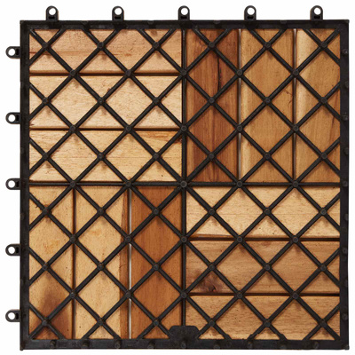Płytka Tarasowa 10 pcs Brązowy 30 x 30 cm Drewno Akacjowe