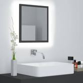 vidaXL Lustro łazienkowe LED, szare, 40x8,5x37cm, akryl