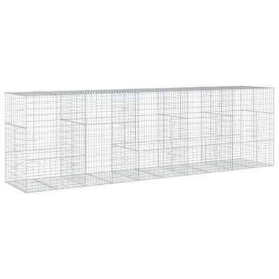 Kosz gabionowy z pokrywą, 500x100x150 cm, galwanizowane żelazo