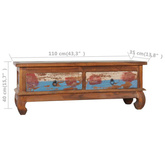 vidaXL Szafka pod TV, 110 x 35 x 40 cm, lite drewno tekowe z odzysku