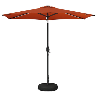 Parasol ogrodowy z oświetleniem LED i podstawą 270 x 270 cm