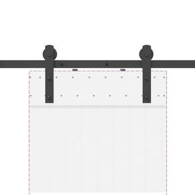 System do montażu drzwi przesuwnych, 183 cm, stal, czarny