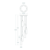 Lampa Wisząca Złota Szklana 6xG9 Abruzzo Speranza
