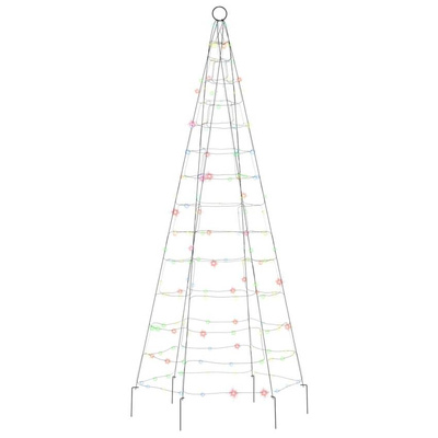 vidaXL Choinka z lampek, na maszt, 200 kolorowych LED, 180 cm