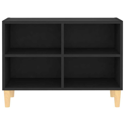 vidaXL Szafka pod TV z drewnianymi nóżkami, czarna, 69,5x30x50 cm
