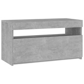 vidaXL Szafka pod TV z oświetleniem LED, szarość betonu, 75x35x40 cm