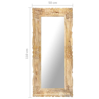 vidaXL Lustro, 110 x 50 cm, lite drewno mango