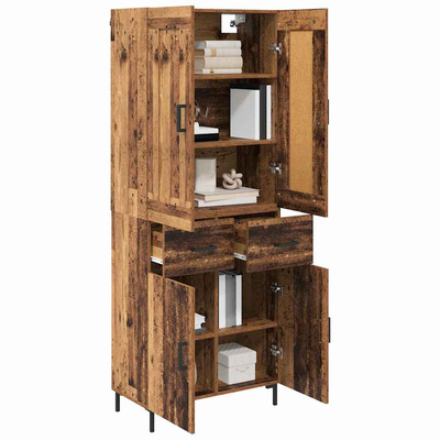 Highboard 2 szt. Stare drewno 69,5 x 34 x 180 cm