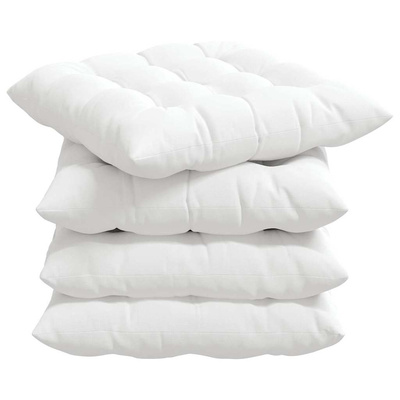 Poduszki na siedziska 4 pcs Biały 40 x 40 x 6 cm tkanina