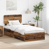 Ramka łóżka Stare drewno 90 x 200 cm Drewno inżynieryjne