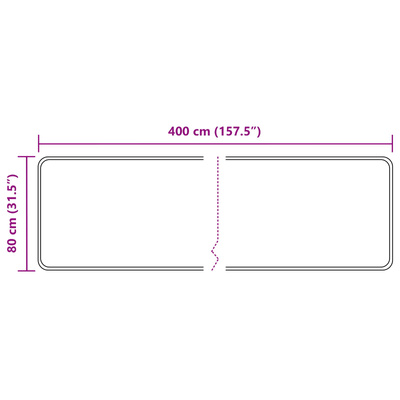 Chodnik dywanowy MARSA Biały 80 x 400 cm Poliester i PVC