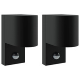 Zewnętrzna lampa ścienna 2 pcs Czarny 12 x 7 x 15 cm