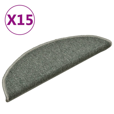 Maty na schody 15 szt. 56x17x3 cm Ciemnozielone półokrągłe
