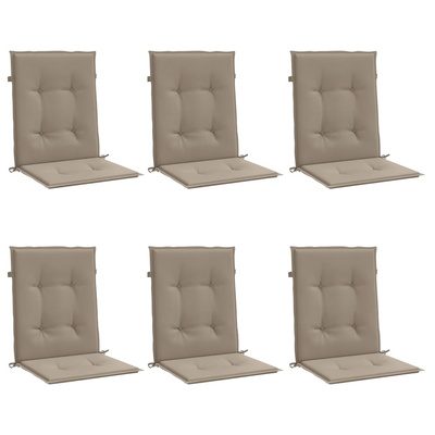 vidaXL Poduszki na krzesła ogrodowe, 6 szt., taupe, 100x50x3 cm