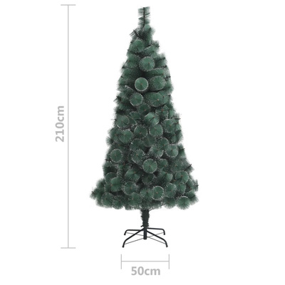 Sztuczna choinka ze stojakiem, zielona, 210 cm, PET
