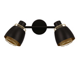 Aleksandria lampa sufitowa listwa 2x40w klosz czarny+złoty