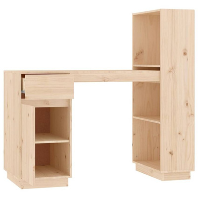 vidaXL Biurko, 110x50x75 cm, lite drewno sosnowe