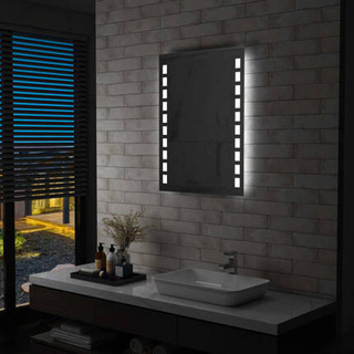vidaXL Ścienne lustro łazienkowe z LED, 60 x 80 cm