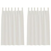 Firany Voile z zasłonami 2 pcs Kremowy 175 x 140 cm Poliester