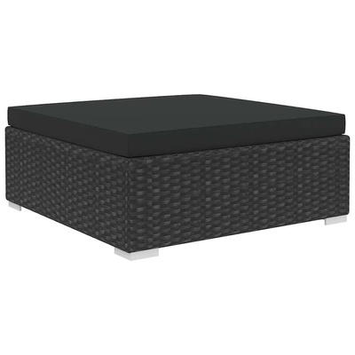 11-cz. zestaw mebli do ogrodu, z poduszkami, rattan PE, czarny