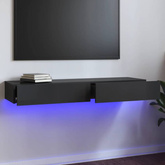 vidaXL Szafka pod TV z LED, szara z połyskiem, 120x35x15,5 cm