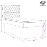 Łóżko z box spring LED z materacem ciemnoszary 90 x 200 cm