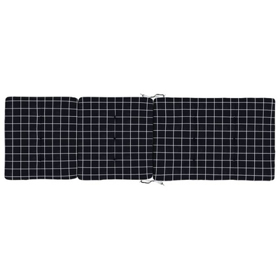 vidaXL Poduszki na leżaki, 2 szt., czarna krata, tkanina Oxford