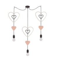 Trio hhh p lampa wisząca czarny 3x20W E27 iq kids biały+różowy+szary