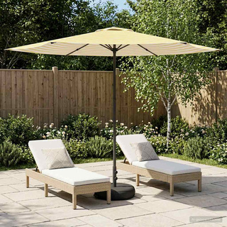 Parasol ogrodowy z podstawą 300 x 300 cm Poliester Prostokątny