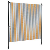 vidaXL Roleta zewnętrzna, żółto-biała, 200x270 cm, tkanina i stal