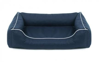 Legowisko dla psa Sofa Valencia Standard w kolorze granatowym z białym wykończeniem Rozmiar: XL - 120 x 90 cm - do samodzielnego złożenia
