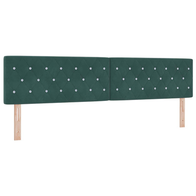 Łóżko Box Spring z materacem i LED Ciemnozielony 200 x 200 cm
