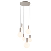 Lampa wisząca Testa beżowa białe klosze kule 6x10W G9 regulowana