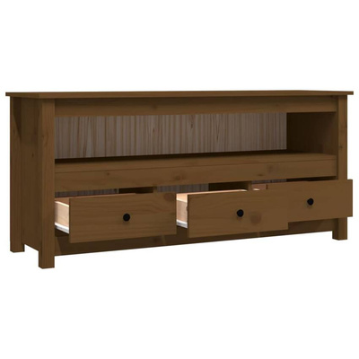 vidaXL Szafka pod TV, miodowy brąz, 114x35x52 cm, lite drewno sosnowe