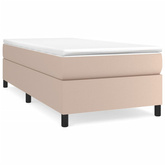vidaXL Łóżko kontynentalne z materacem, cappuccino, ekoskóra 90x190 cm wariant 4