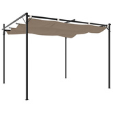 Pergola ze zwijanym dachem, taupe, 295x292x230 cm