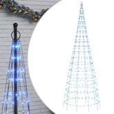 vidaXL Choinka z lampek, na maszt, 550 niebieskich LED, 300 cm