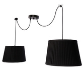 Lampa wisząca z abażurami Gillo czarna podwójna loftowa nad stół
