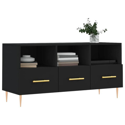vidaXL Szafka pod TV, czarna, 102x36x50 cm, materiał drewnopochodny