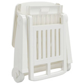 vidaXL Składany leżak na kółkach, biały, PP