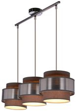 Lampa wisząca z abażurami Hare chromowa potrójna szary abażur do jadalni