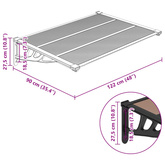 Daszek nad drzwi, czarny, 122x90 cm, poliwęglan