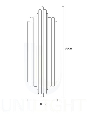 Kinkiet HARMONIC złoty  - stal szczotkowana