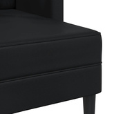 Sofa 2-osobowa z szezlongiem w kształcie litery L, czarna, 125 cm, skóra ekologiczna