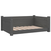 vidaXL Legowisko dla psa, szare, 75,5x55,5x28 cm, lite drewno sosnowe