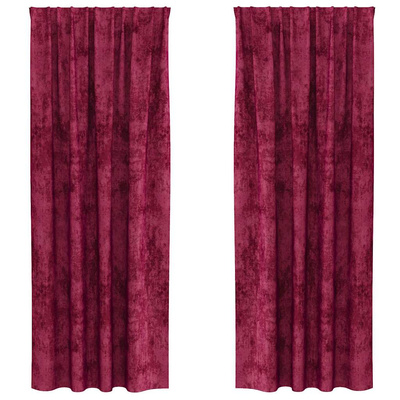 Zasłony z weluru 2 pcs czerwone wino 225 x 140 cm Aksamit