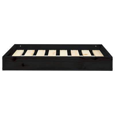 vidaXL Legowisko dla psa, czarne, 71,5x54x9 cm, lite drewno sosnowe